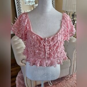 Sugar Thrillz Pink Textured Top